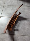 Vintage Crescent Moon Trinket Shelf Wood Staircase To Heaven Religious Wall Art