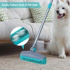 180  rotating Head Rubber Broom With Squeegee For Pet Hair Removal - 51  Blue