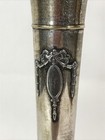 Vintage Evans Silver Plate Trumpet Vase Art Deco Swag Flared Bud Vase 9 375   