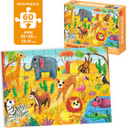 60 Piece Floor Jigsaw Puzzles For Kids   Polar  Farm  Ocean   Safari Animals