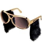  the King Of Rock And Roll  Gold Elvis Sunglasses With Sideburns