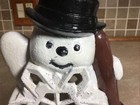 Vintage Ceramic Mold Frosty The Snowman W  Snowflake Christmas Winter 8 1 2   