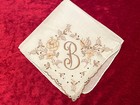 Premium Vintage Madeira Monogram    b    Bridal Wedding Handkerchief Must See 