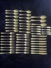 8 Place Settings Wallace Rose Point Sterling Silver Flatware   3 Serving Spoons