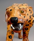 Leather Wrapped Large Vintage Leopard 9 5  Tall 24  Long