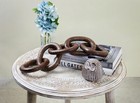 Wood Chain Link Decor Hand Carved 5-link Wood Knot Decorative Chain Rustic Wo   