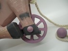 Vtg Wood Balancing Circus Pink Pig Piggy Pull Toy 1993 Rolling Philippines Porky