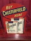 1940   s Chesterfield Cigarettes Buy Chesterfields Here D s Steel Sign W  Flange