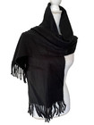 100  Pashmina Black Scarf 63    X 13    Super Soft From Mongolia Luxurious Comfort