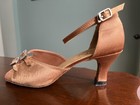 Ballroom Lady s Shoe Brown Satin   Stone Style 1620 By Very Fine Heel 2 5 