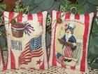 Patriotic Decor 4 Appliqued Vintage Look Bowl Fillers 4th Of July Wreath Accents
