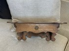 Vtg Carved Oak Wall Shelf With Drawer Compartment Size