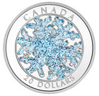 Snowflake 2017 Canada 1oz  9999 Pure Silver  20 Coin With Blue Glitter Enamel