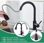 Kitchen Faucet Swivel Single Handle Sink Pull Down Sprayer Mixer Tap Deck Plate