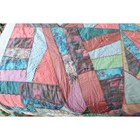 Vintage Crazy Quilt 86  X 69 Heavily Embroidered Pastel Colors Old Hand Tied