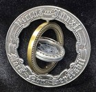 Transparent Center Freemason masonic Double Axis Spinner Challenge Coin Silver
