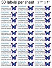 30 Purple Butterfly Personalized Return Address Labels Custom Options