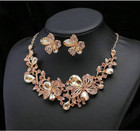 Jewelry Set- Champagne Jewelry Set - Colorful Necklace   Earrings  Rhinestone