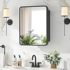 Waterproof Medicine Cabinet W  Mirror Metal Wall-mounted Storage Solution New