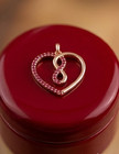 4ct Round Simulated Red Ruby Heart Pendant Necklace Women s 14k Rose Gold Plated