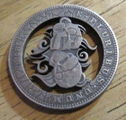 1878 Two Love Skulls Hobo Nickel Coin Amazing Art Hollow Cut Metal Craft