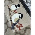 Jellybean Winterberries   Chickadees Accent Rug 20x30 Washable Indoor Outdoor