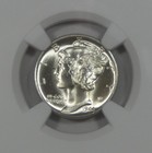 1944-d Mercury Dime Certified Ngc Ms 66 Full Bands Silver 10c