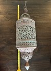 Vintage Pierced Brass Moroccan Persian Pendant Light Lantern  needs Rewire 