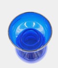Vintage Polish Graduated Bulbous Cobalt Blue Glass Art Vase Poland