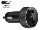 Two Dual Usb Car Charger Adapter Led Display Fast Charging For Iphone And Samsun