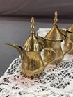 Vintage Lot Of 8 Mini Brass Middle Eastern Arabic Coffee Tea Pots