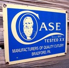 Vtg Porcelain Enamel Case Knives Tested Xx Cutlery Sales  Dealer Metal Sign