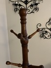 Antique Wood Coat Rack Standing Hall Tree Coat Stand Hat Rack