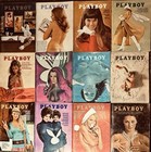 Playboy Magazine 1970 Full Complete Year  lot Of 12  With Centerfolds   Inserts
