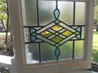 Older English Art Deco Leaded Stained-glass Window 18 5 8  X 19 5 8  0 S h Added