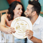 Decorative Plate With Stand For Wife - Gold Floral Design