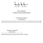 Double Mount Indoor outdoor Brushed Nickel 84 In  - 160 In  Single Curtain Rod