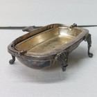 Damaged Vintage Poole Footed Silver Plate Revolving Roll Top Butter Dish