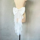 Detachable Satin Bow For Wedding Dress Bowknot With Irregular Tulle Tail