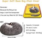 Bean Bag Chairs Giant Bean Bag Cover Only Soft Fluffy Fur Bean Bag 7ft Dark Grey