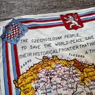 Vintage 1945 Czechoslovakia Wwii Liberation Map Souvenir Handkerchief 14 5 