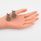 Boho-chic Southwestern Style Turquoise Cluster Sterli Silver Rose Hoops Earrings