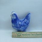 Vintage Delft Blue Chicken Figurine Hand Painted Ceramic Hen Rustic Farmhouse 5 