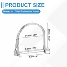 2pcs 1 5  X 2  4 8mm X 52mm  Round Shaft Locking Pins For Farm  Silver Tone