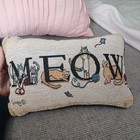 Tapestry Cat Meow Pillow  Small 11 5  X 7  L  Spivey Mice Tan Black Multicolor