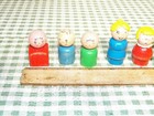 Vintage Of 8 Fisher Price  little People  Wood Toys