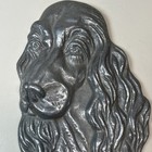 Cocker Spaniel Dog Head Cast Metal Plaque Aluminum pewter  6 1 2   