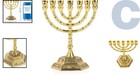 Traditional 7 Branch Menorah - 5 Inches  Gold Finish For Religious Celebrations