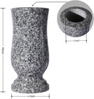 Granite Cemetery Vase For Grave Heavy 9 2 Lbs Windproof 3 Inch Opening   Natural