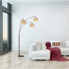 Artiva Lumiere Iii Arc Antique Bronze Led Floor Lamp Brown